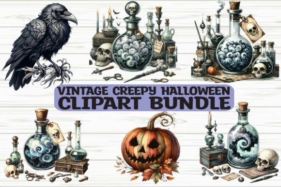 Download Vintage Creepy Halloween Clipart - Premium Resources