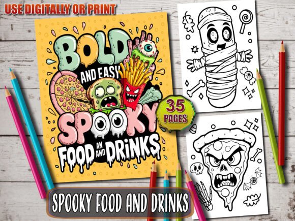 Download Spooky Food Coloring Book - Premium Resources