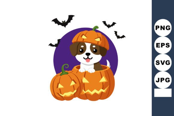Download Cute Puppy in Halloween Pumpkin Costume - Puppy Collection